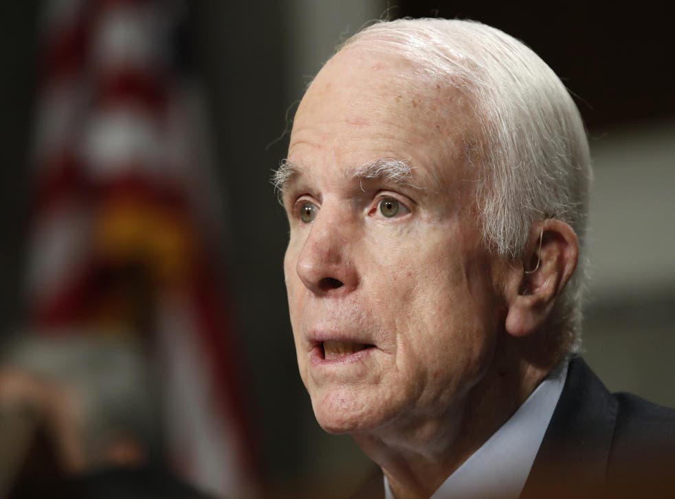 McCain recently underwent surgery to remove a blood clot from above his left eye