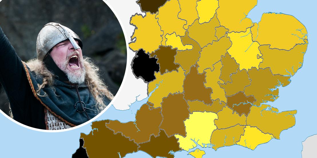The Map Of England That Proves Blonde Haired People Are Vikings