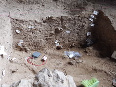 Excavations at Shanidar Cave showing the location of artefacts