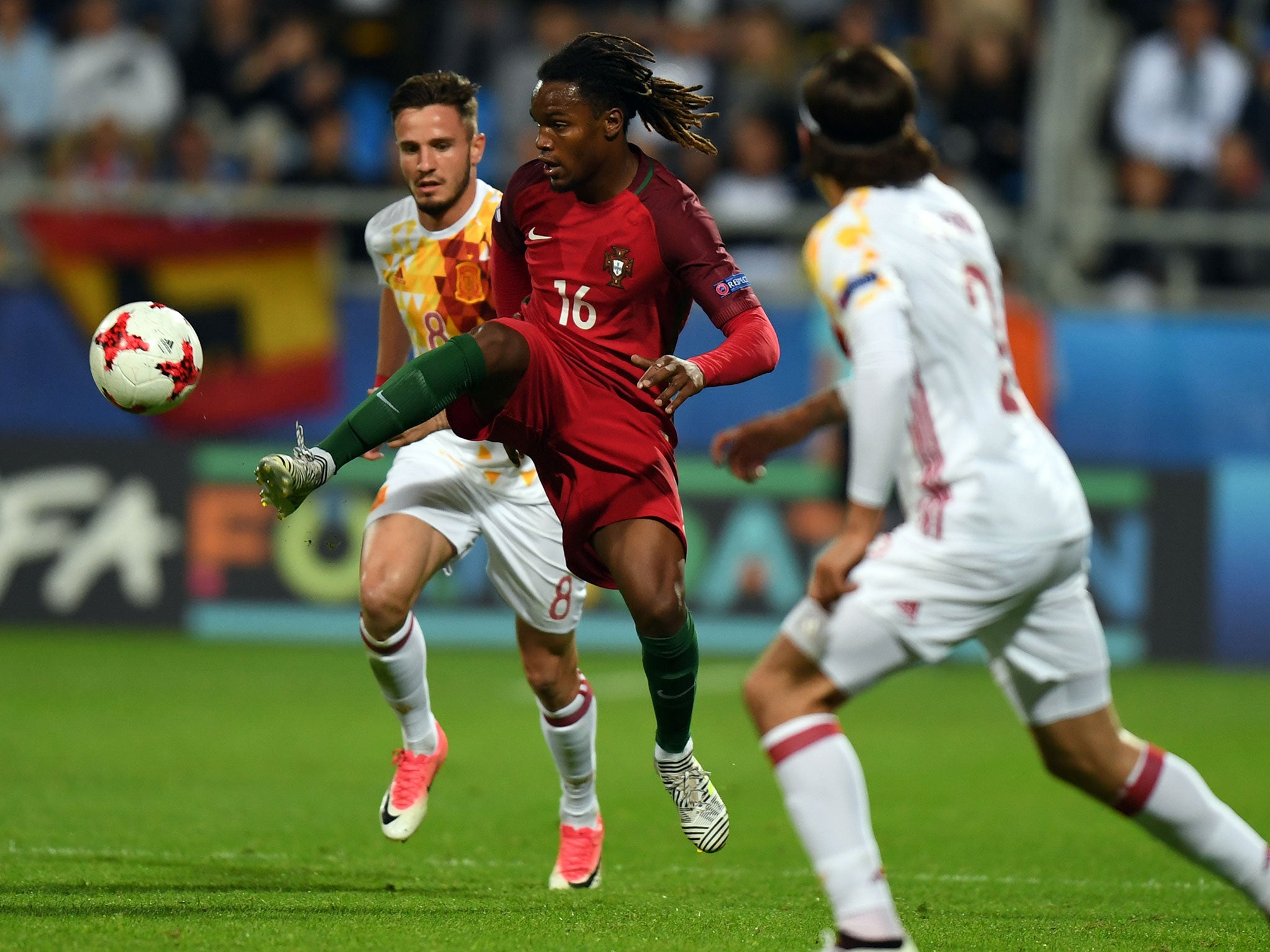 Renato Sanches in action for Portugal U21s at the European Championship