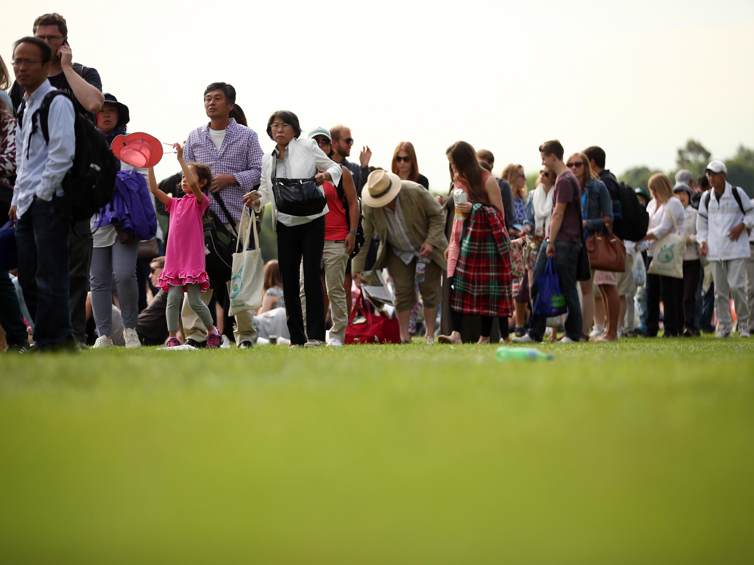 Punters queuing to attend The Championships