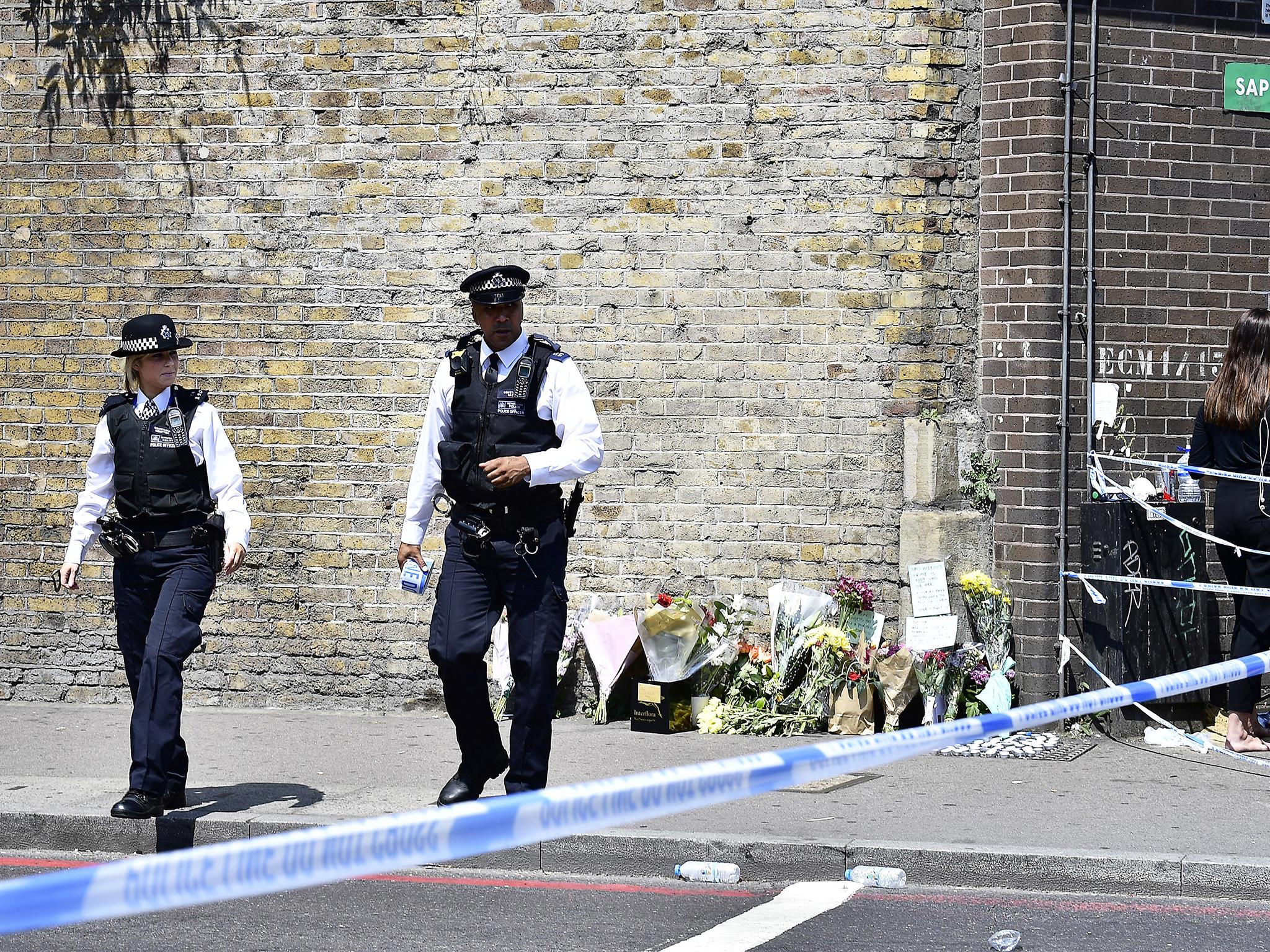 Metropolitan Police at the scene of the Finsbury Park attack
