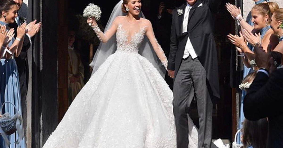 Swarovski heiress s wedding dress sends internet into meltdown