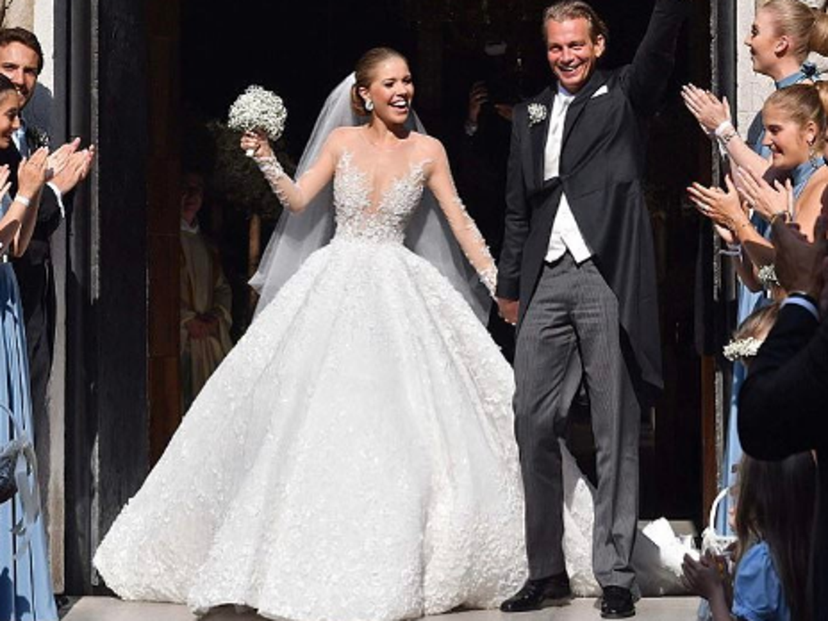 Swarovski heiress s wedding dress sends internet into meltdown