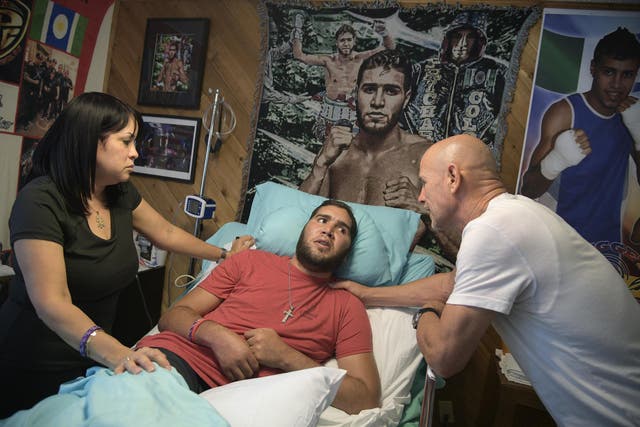 The fighter’s parents are providing full-time care for their son at his childhood home, hoping they someday can afford to move him into a permanent rehabilitation facility (Pictures by: Phelan M Ebenhack)