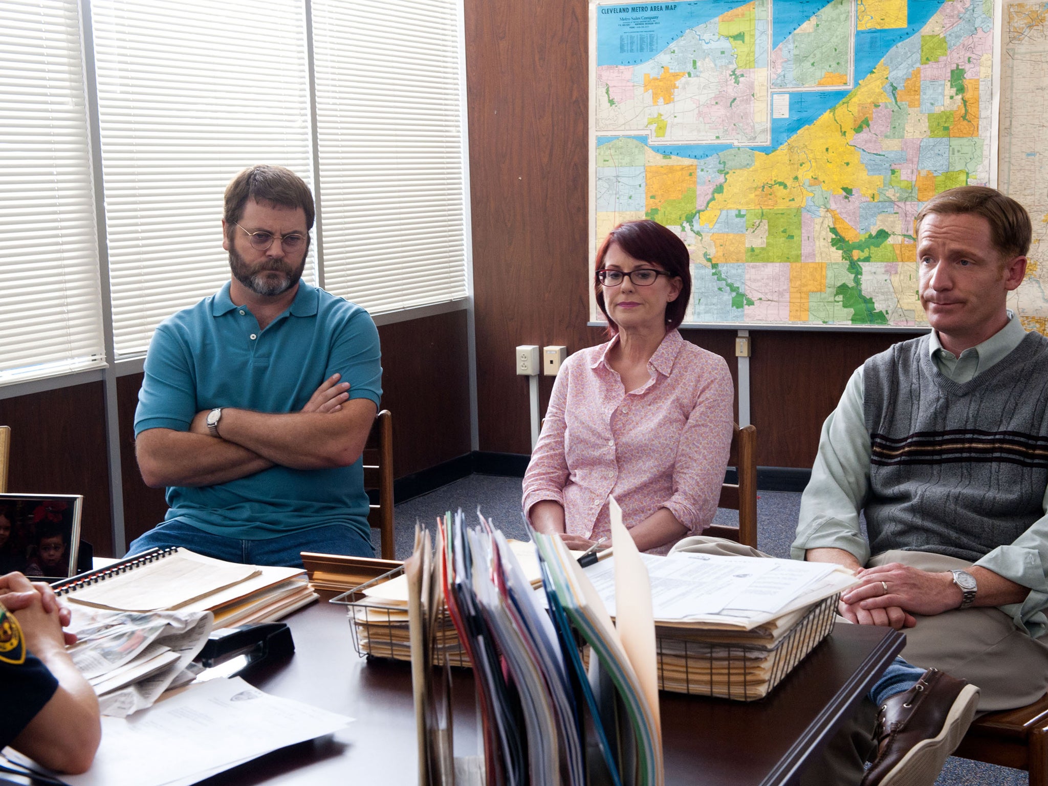 &#13;
Nick Offerman, Megan Mullally, and Marc Evan Jackson star in the 2013 film ‘The Kings of Summer’ &#13;