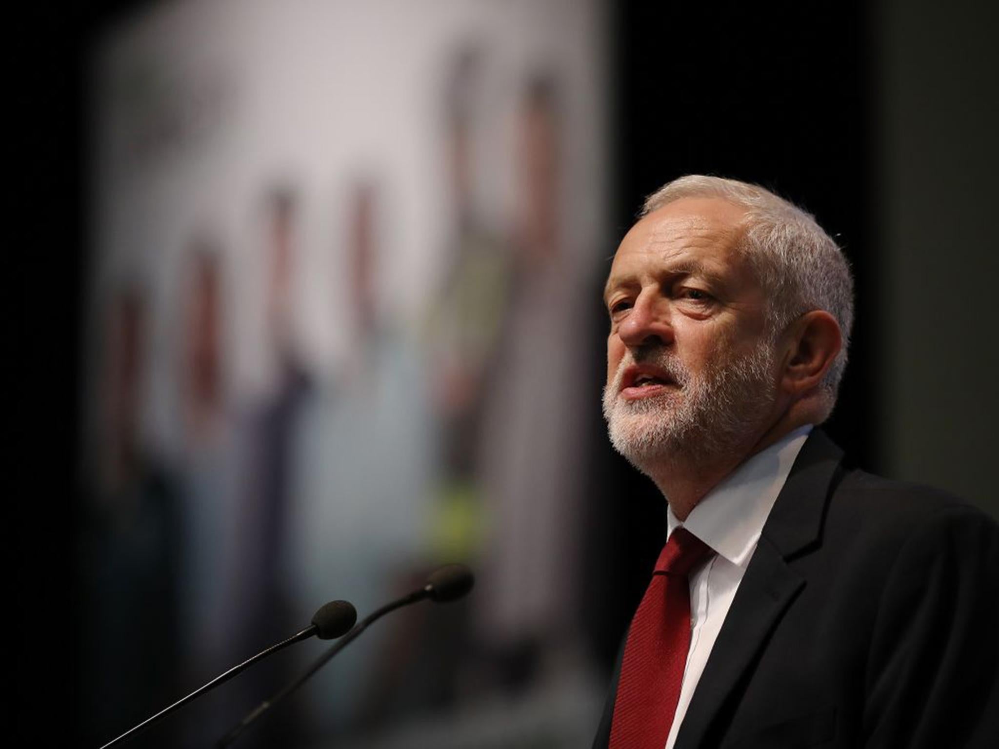 Labour leader Jeremy Corbyn speaks to delegates at the Unison Conference in Brighton