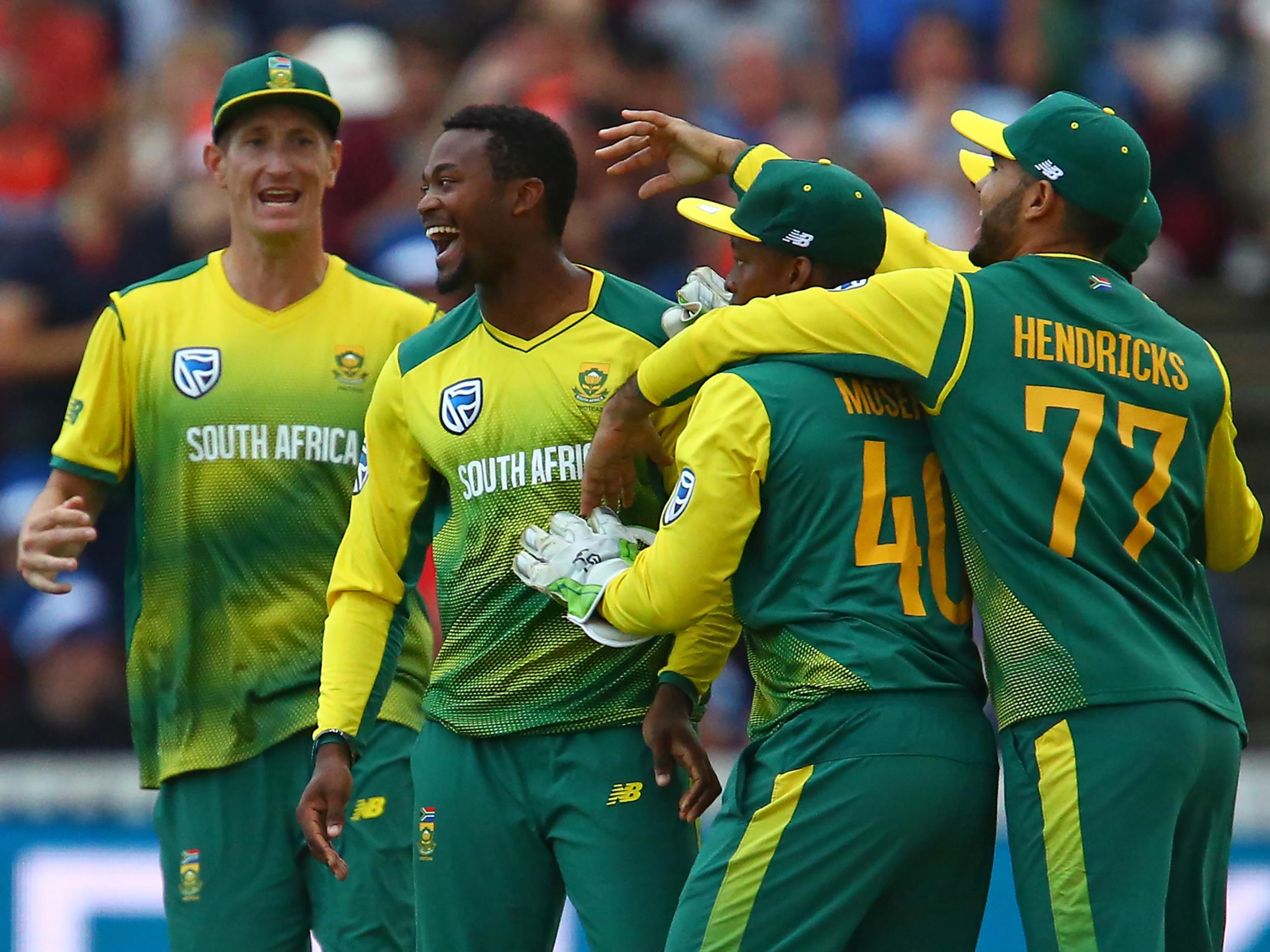 South Africa celebrate their thrilling win