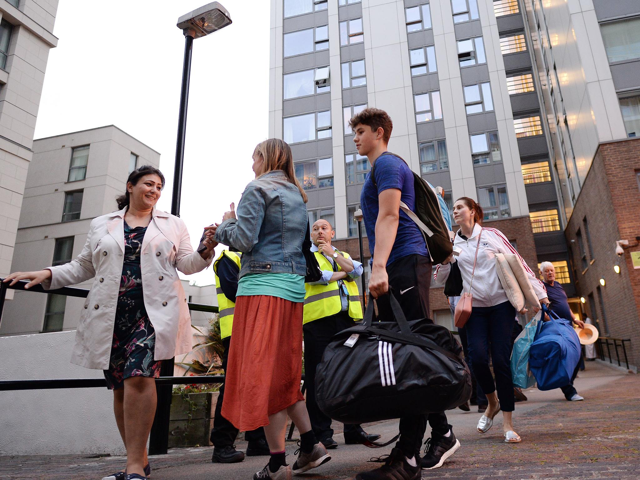 People who were ordered to leave their homes expressed fury at the 'chaotic' response by the council, claiming it has left them with 'no option' but to return to their flats and spend another night in the towers despite the safety warnings