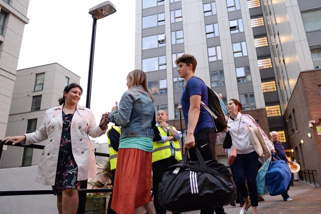 People who were ordered to leave their homes expressed fury at the 'chaotic' response by the council, claiming it has left them with 'no option' but to return to their flats and spend another night in the towers despite the safety warnings