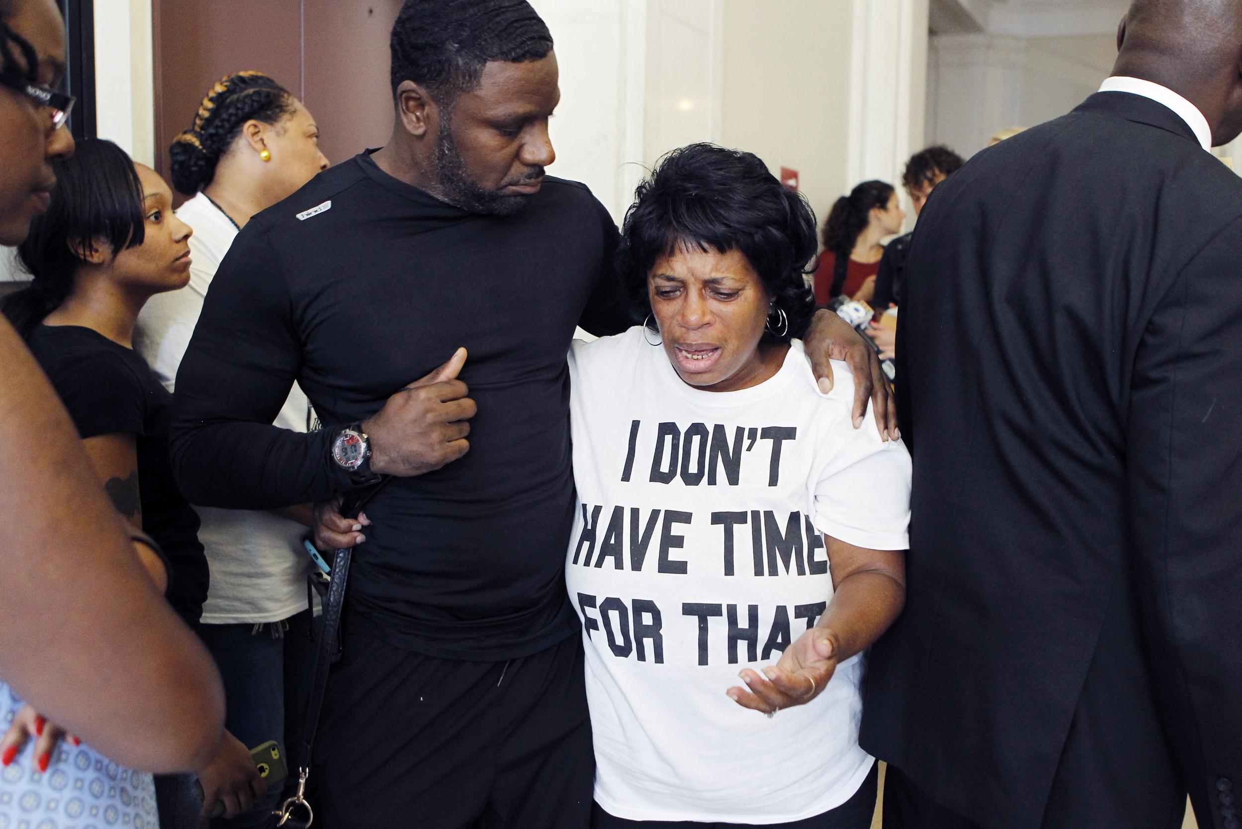 Family and friends of Mr DuBose arrive at the courthouse for the trial of the man who killed him