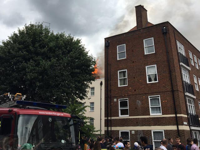 Fire engulfs a third-floor flat in Bethnal Green, London