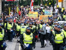 EDL and anti-fascists clash with police in London