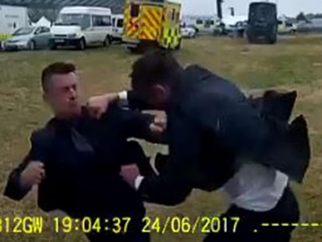 Tommy Robinson brawls with the man at Ascot