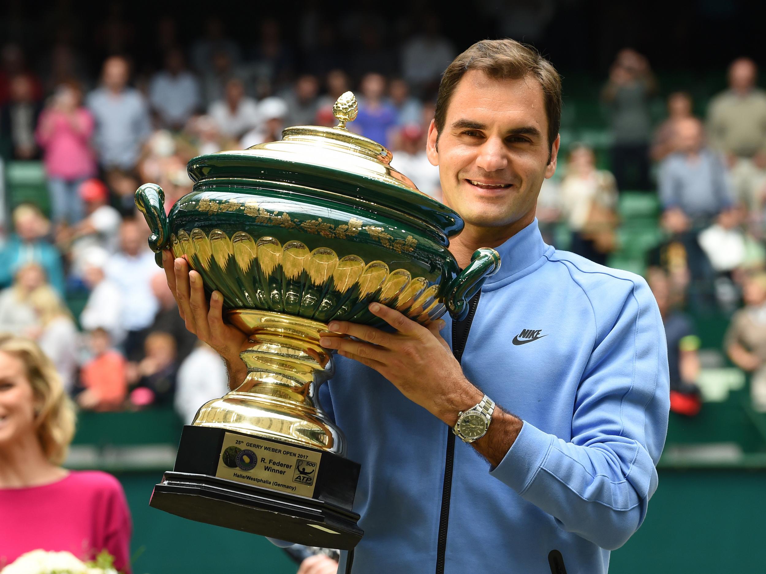 &#13;
Federer won Halle for a ninth time last weekend (Getty )&#13;