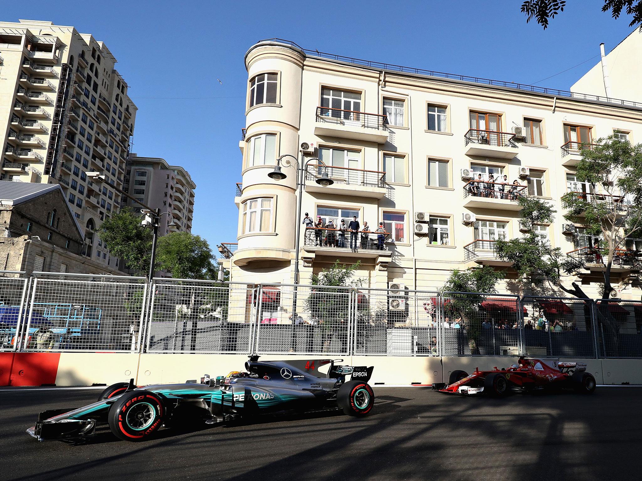 Hamilton and Vettel had a ding dong battle in Baku