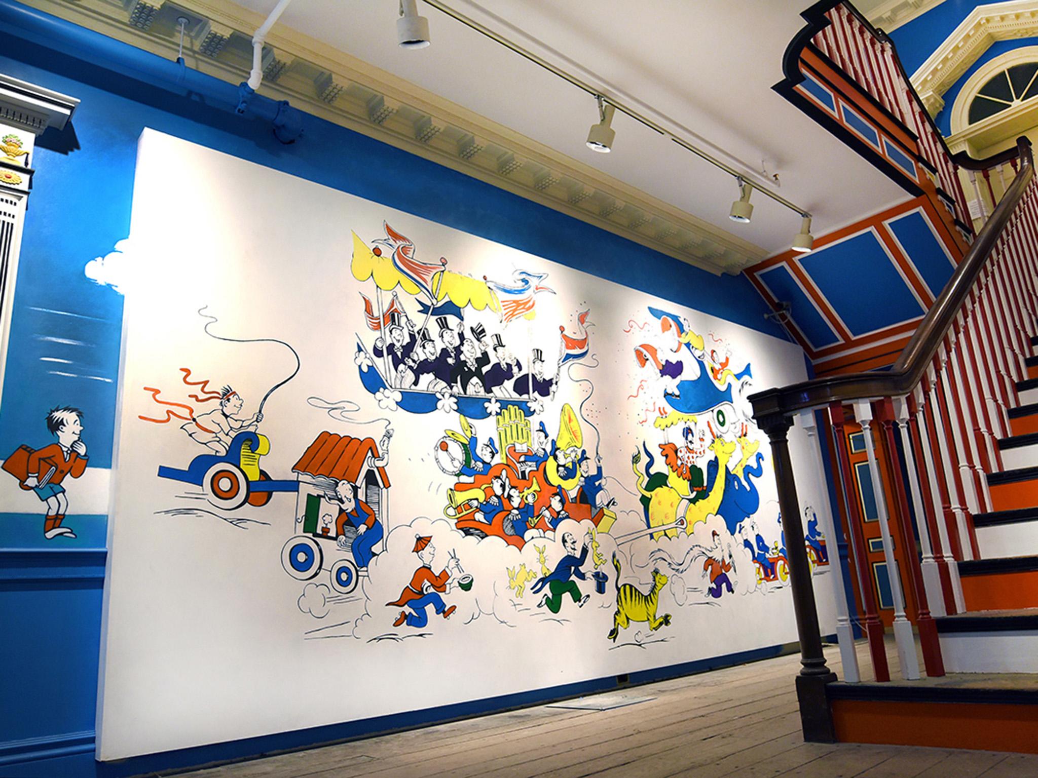 A mural inside the Amazing World of Dr Seuss Museum in Springfield, Massachusetts