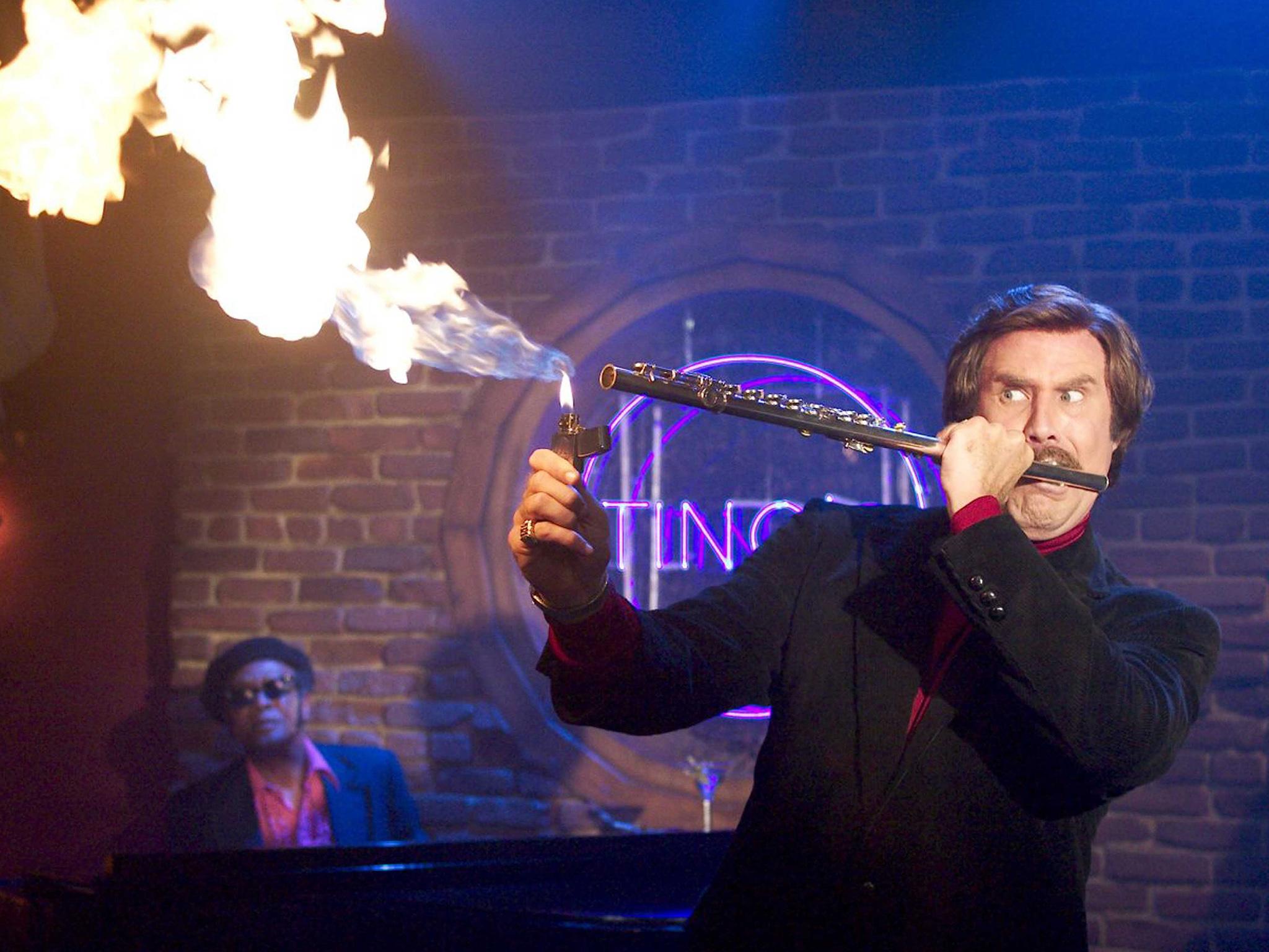 Jazz flute-playing newsreader Ron Burgundy in ‘Anchorman’ (Rex)