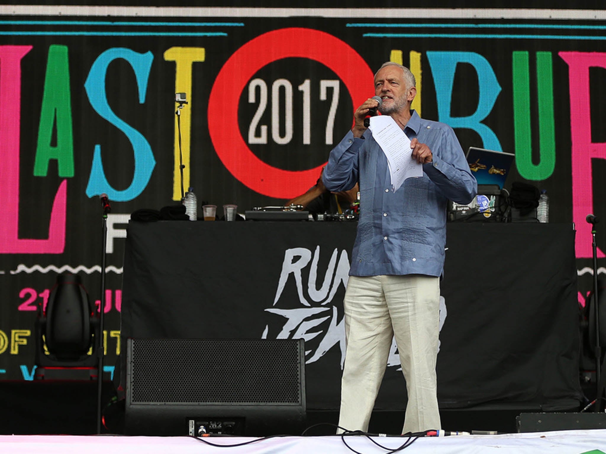 Jeremy Corbyn spoke at this summer's Glastonbury Festival