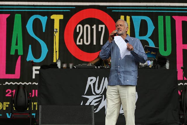 Jeremy Corbyn spoke at this summer's Glastonbury Festival 