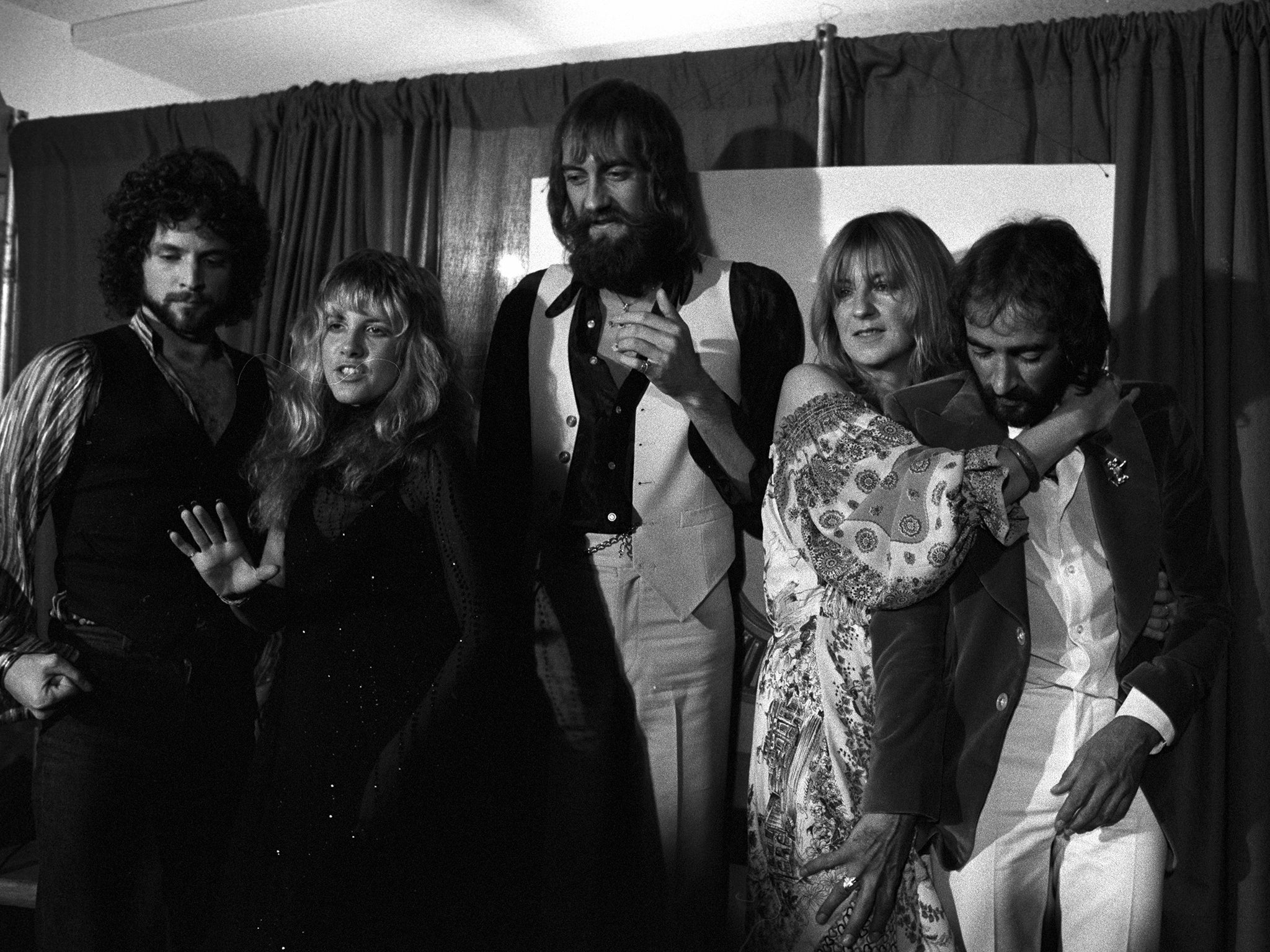 Buckingham, Nicks, Fleetwood and the McVies in 1977 (Rex)