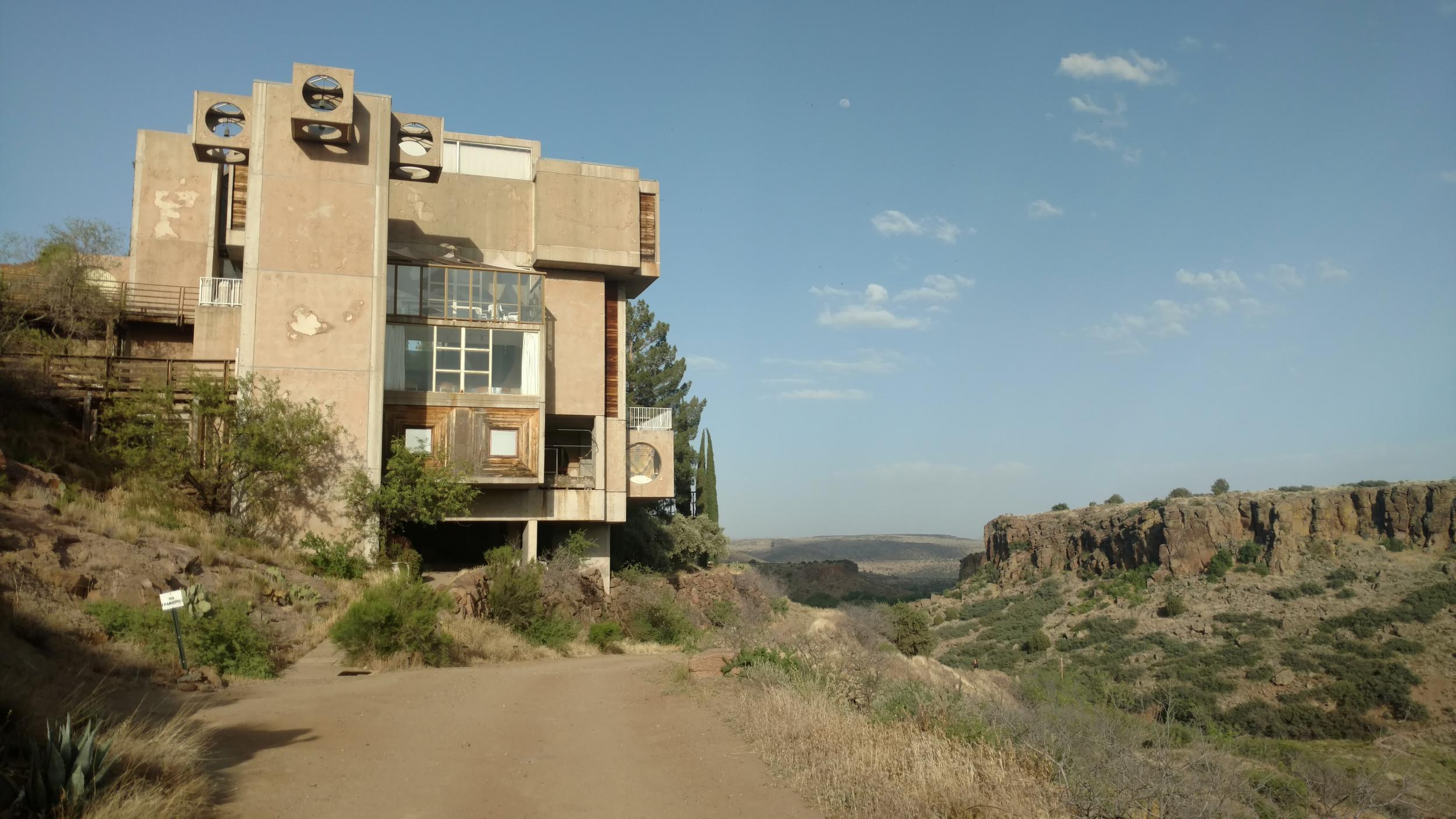 Arcosanti sits on the edge of a mesa in the middle of the desert