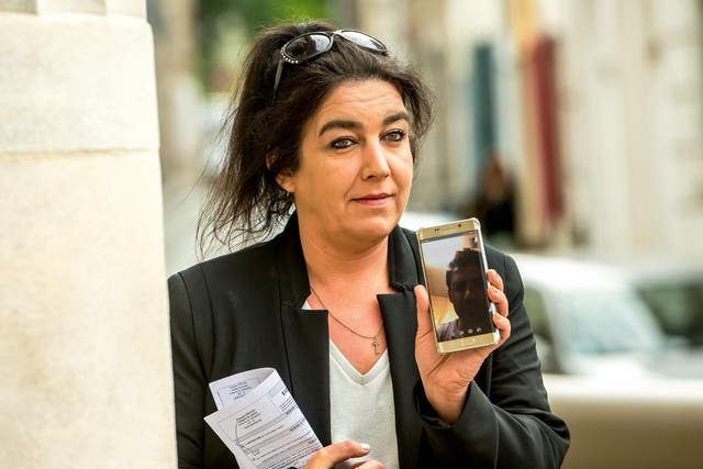 Béatrice Huret video messages her partner Mokhtar, whom she helped smuggle into Britain
