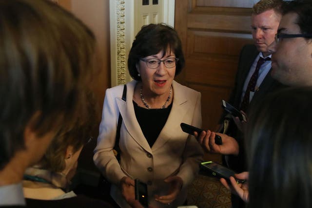 Susan Collins has said up to 10 Republicans have concerns over the healthcare bill