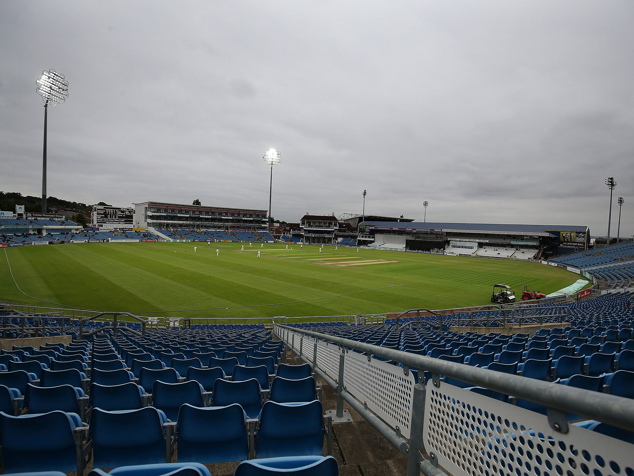 Yorkshire and Surrey's meeting was played under the lights and in front of empty seats