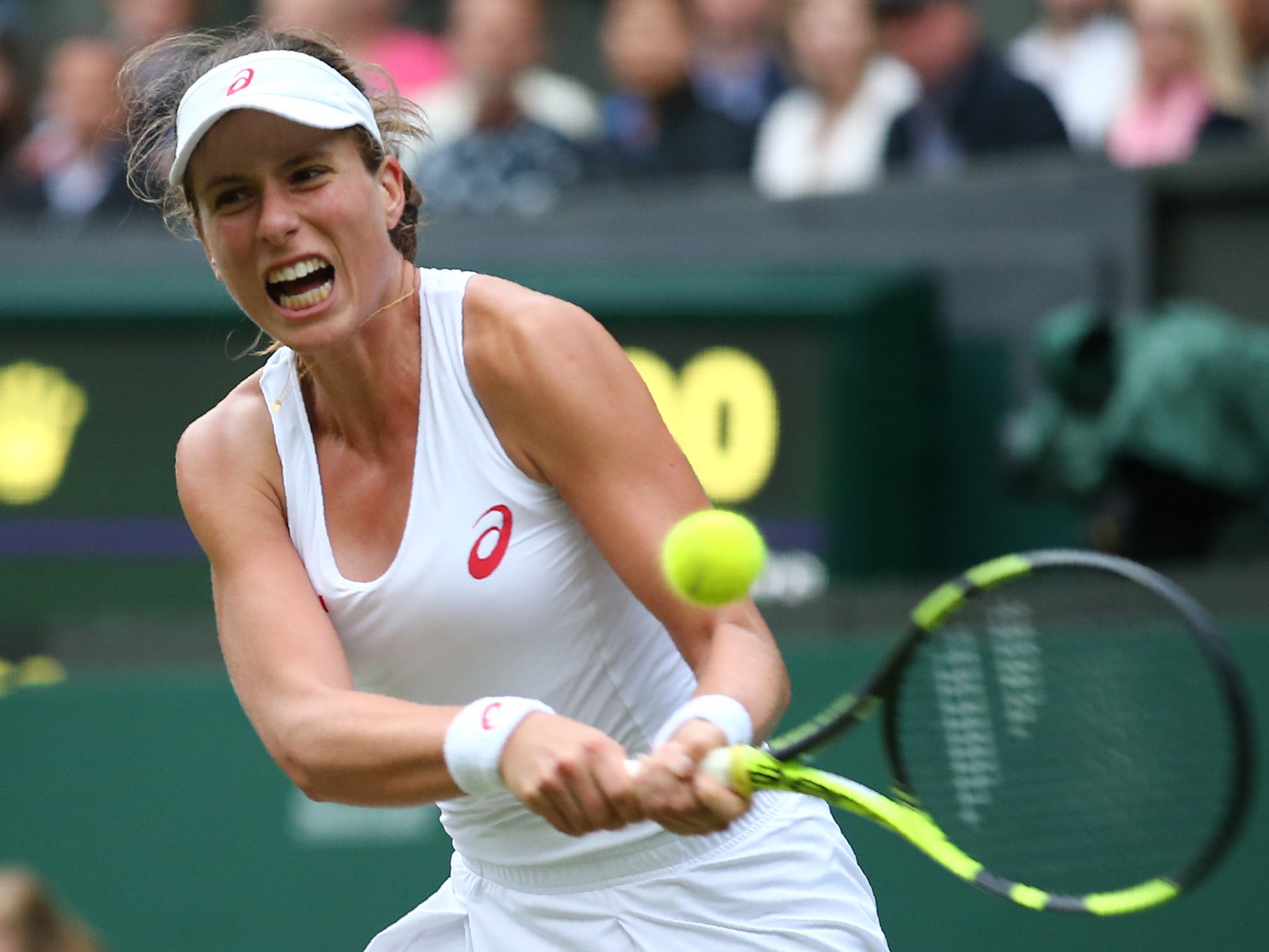 Konta has one win in five main draw matches at SW19