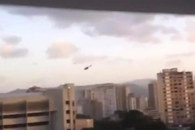 The police helicopter used in the incident filmed over Caracas