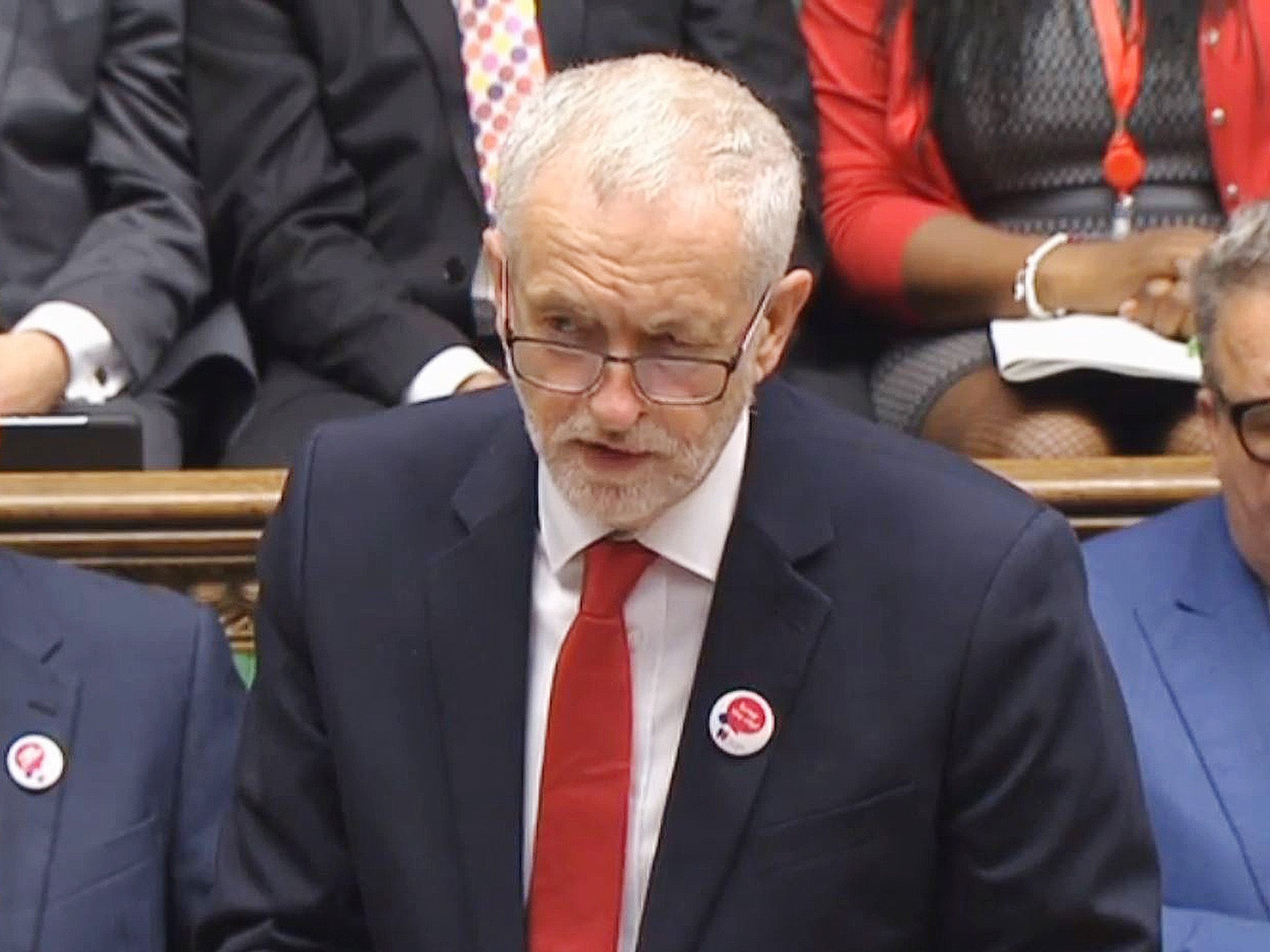 Labour leader Jeremy Corbyn speaks during Prime Minister's Questions in the House of Commons,