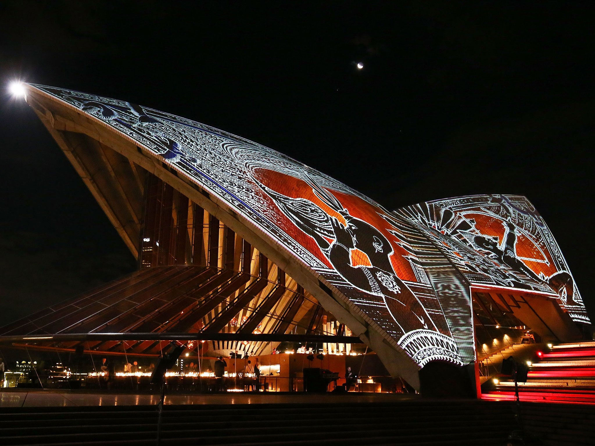 Sydney Opera House lit up with Aboriginal Australian art