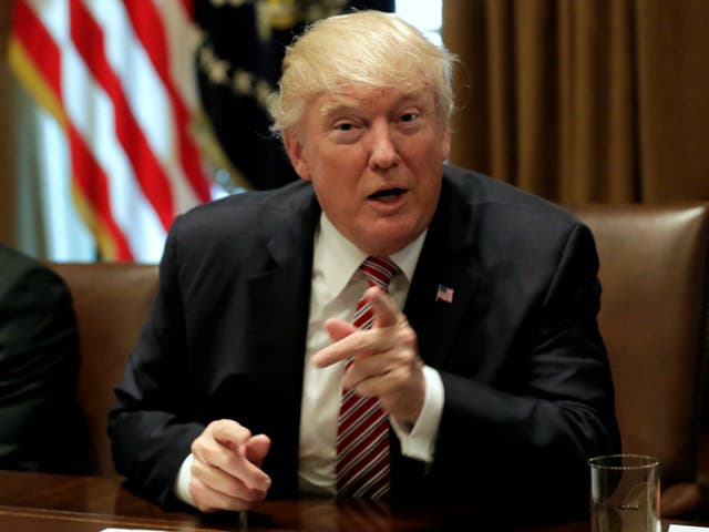 President Donald Trump talks to the media during his meeting with immigration crime victims at the White House on 28 June 2017