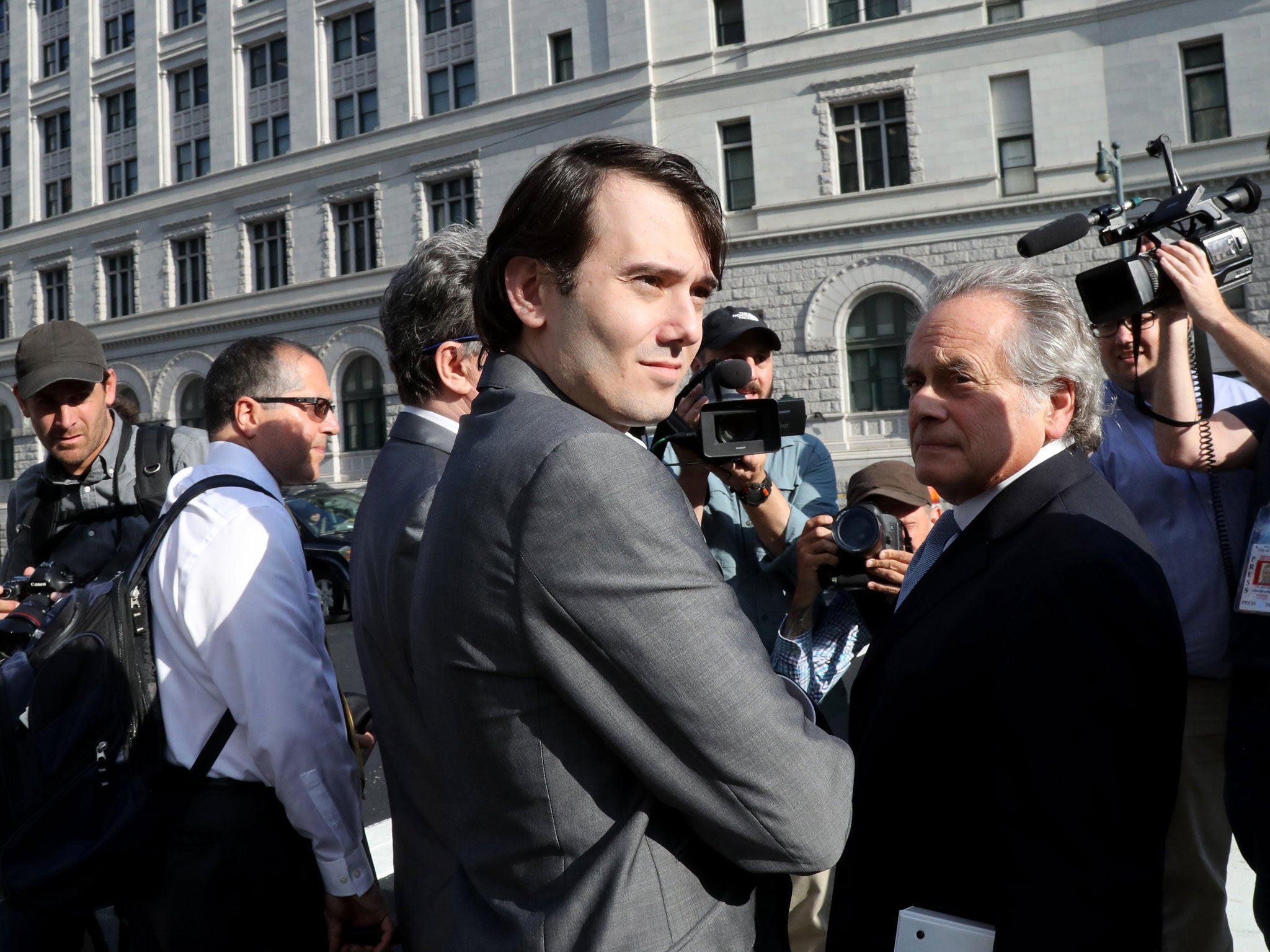 Martin Shkreli leaving the United States Federal courthouse in Brooklyn
