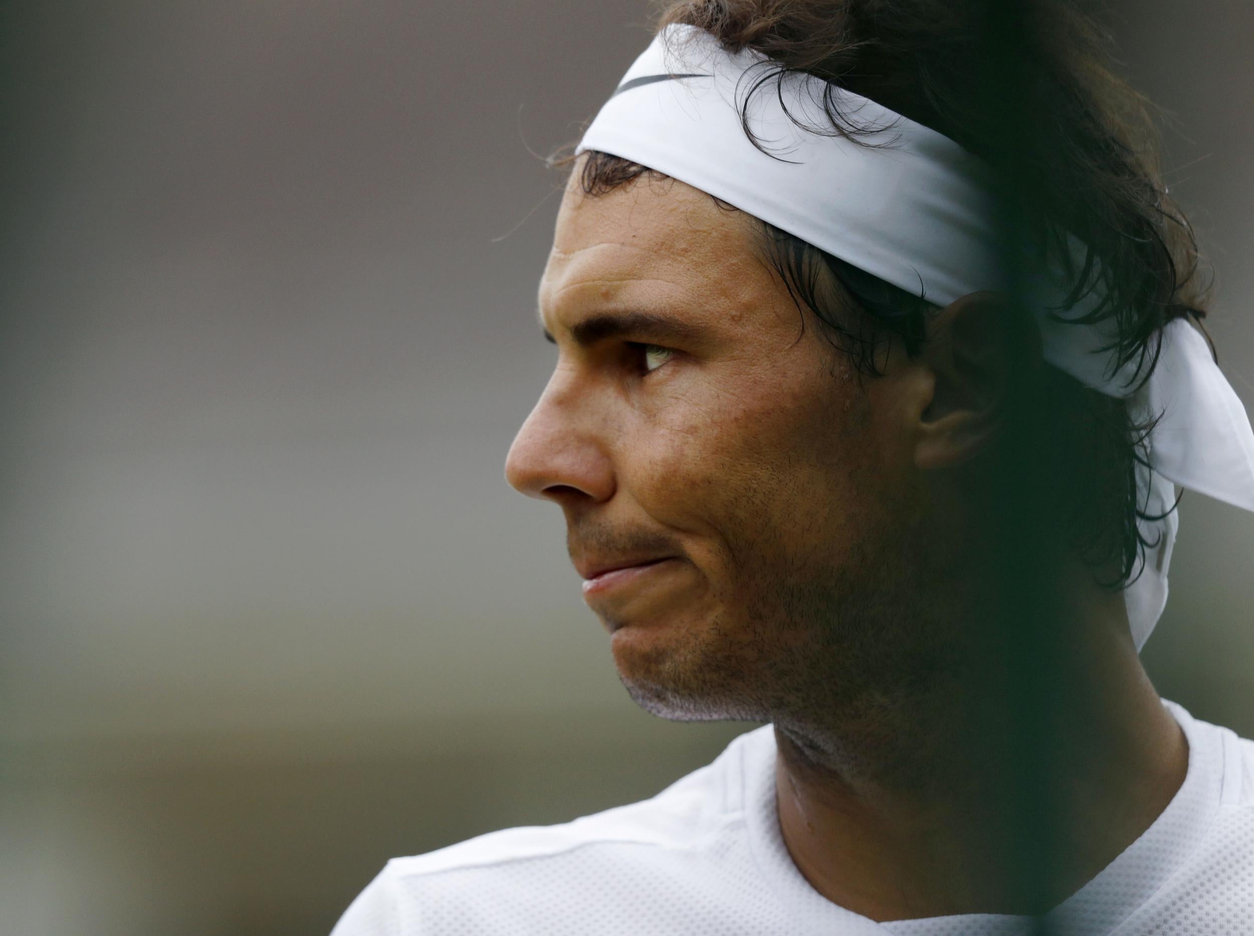 Nadal in action at Hurlingham in the week before Wimbledon