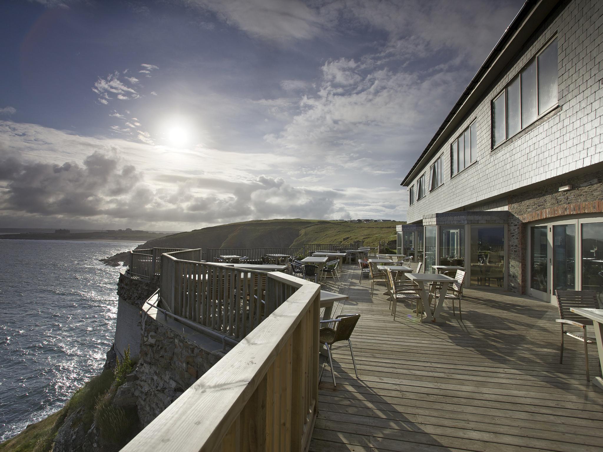 Take in stunning seaside views at Lewinnick Lodge – you might even spot a dolphin or two