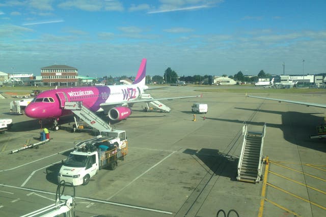 Waiting in vain? Luton airport’s flight to Geneva on Thursday was missing in inaction