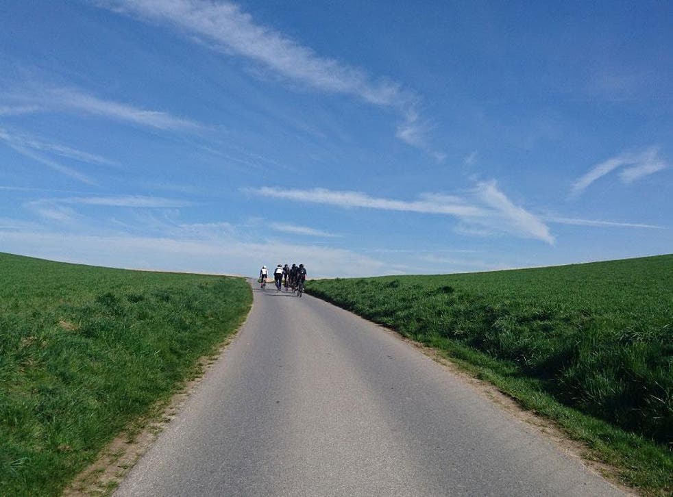The wheel deal: the peloton breaks away from our novice rider through the Neander Valley