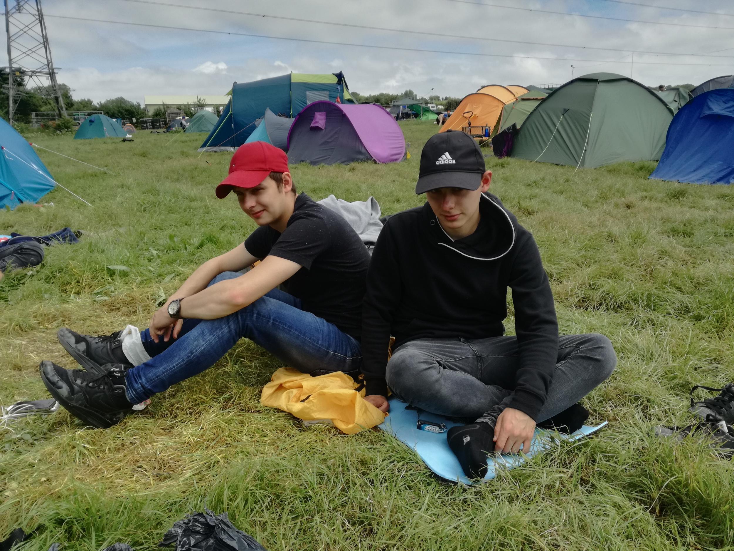 Workers on site at Worthy Farm after Glastonbury Festival