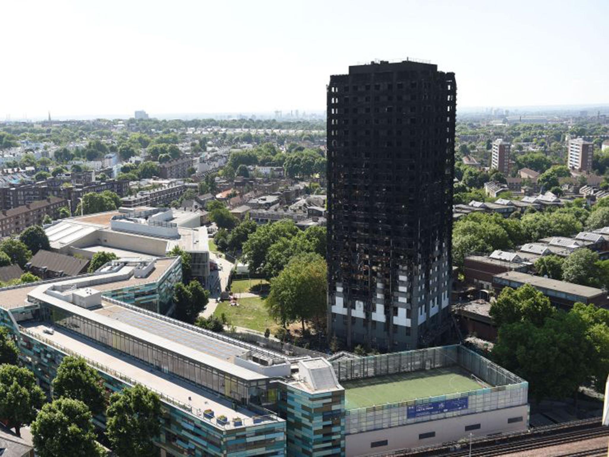 The remains of Grenfell Tower