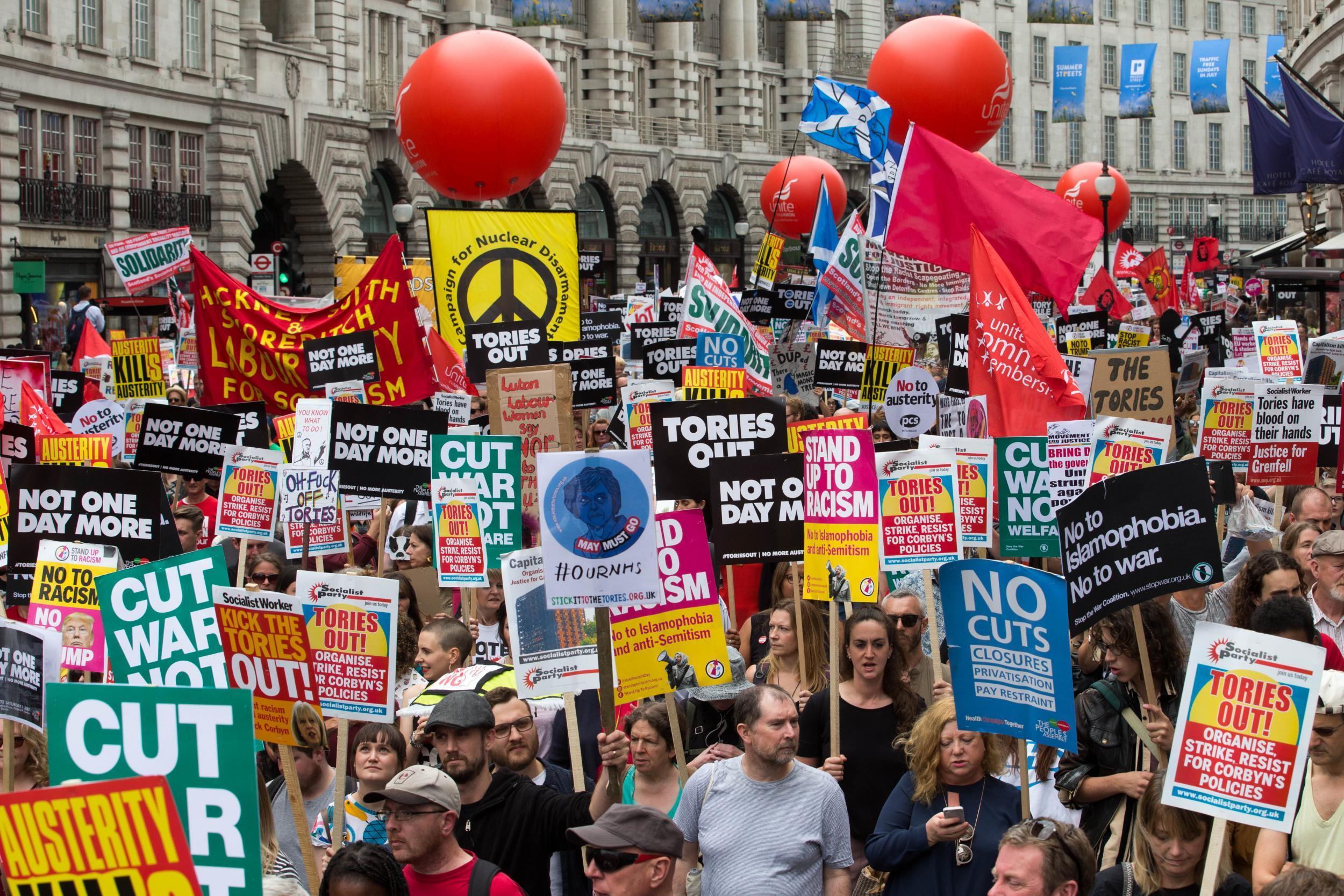 Activists assembled at the BBC's Broadcasting House in west London before marching onto Parliament