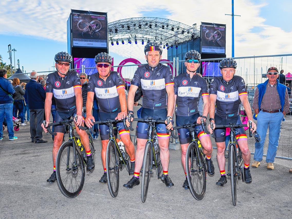 The five riders will be the first amateur team to complete the feat