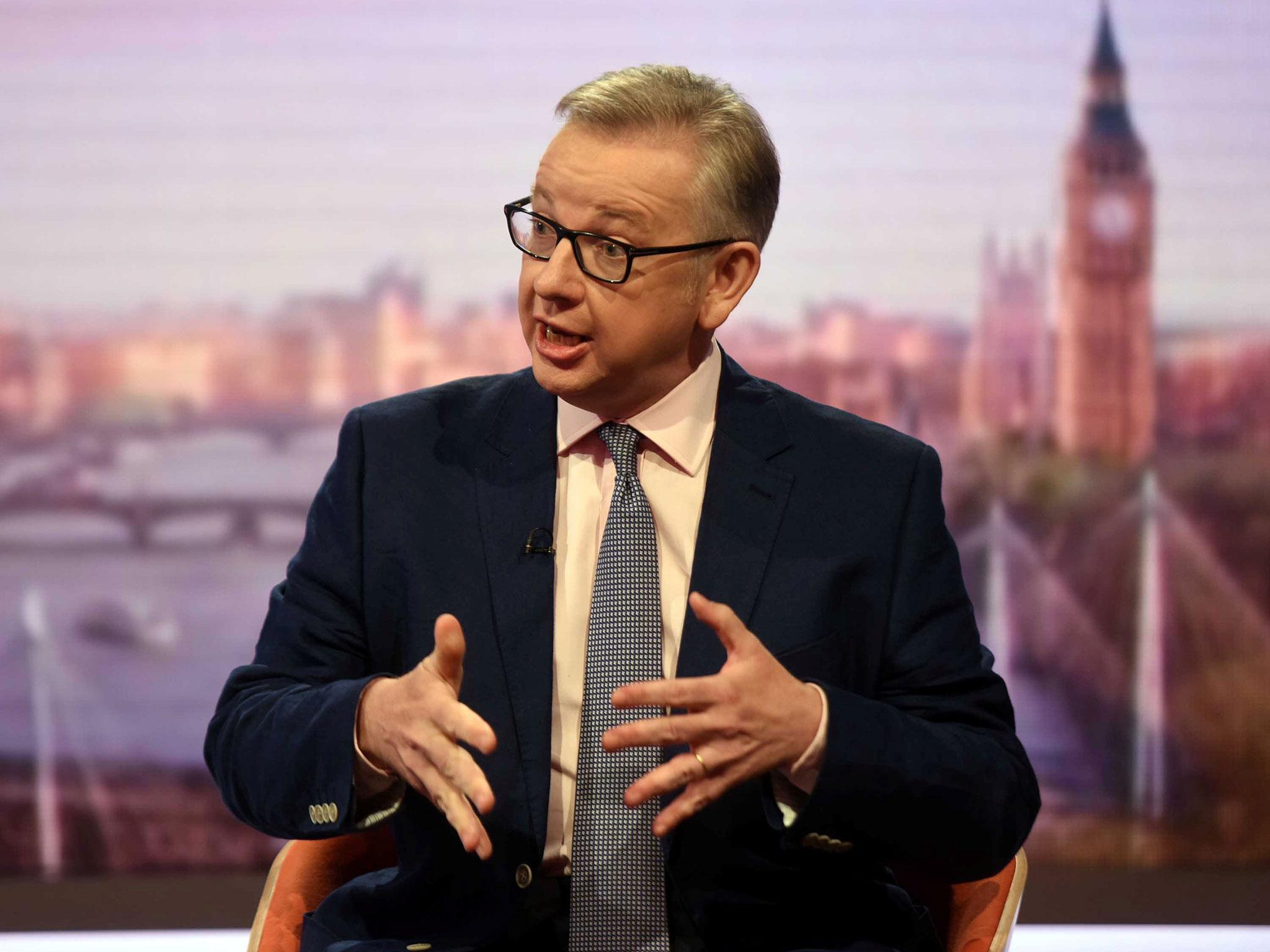 Secretary of State for Environment, Food and Rural Affairs, Michael Gove on the BBC's Andrew Marr Show