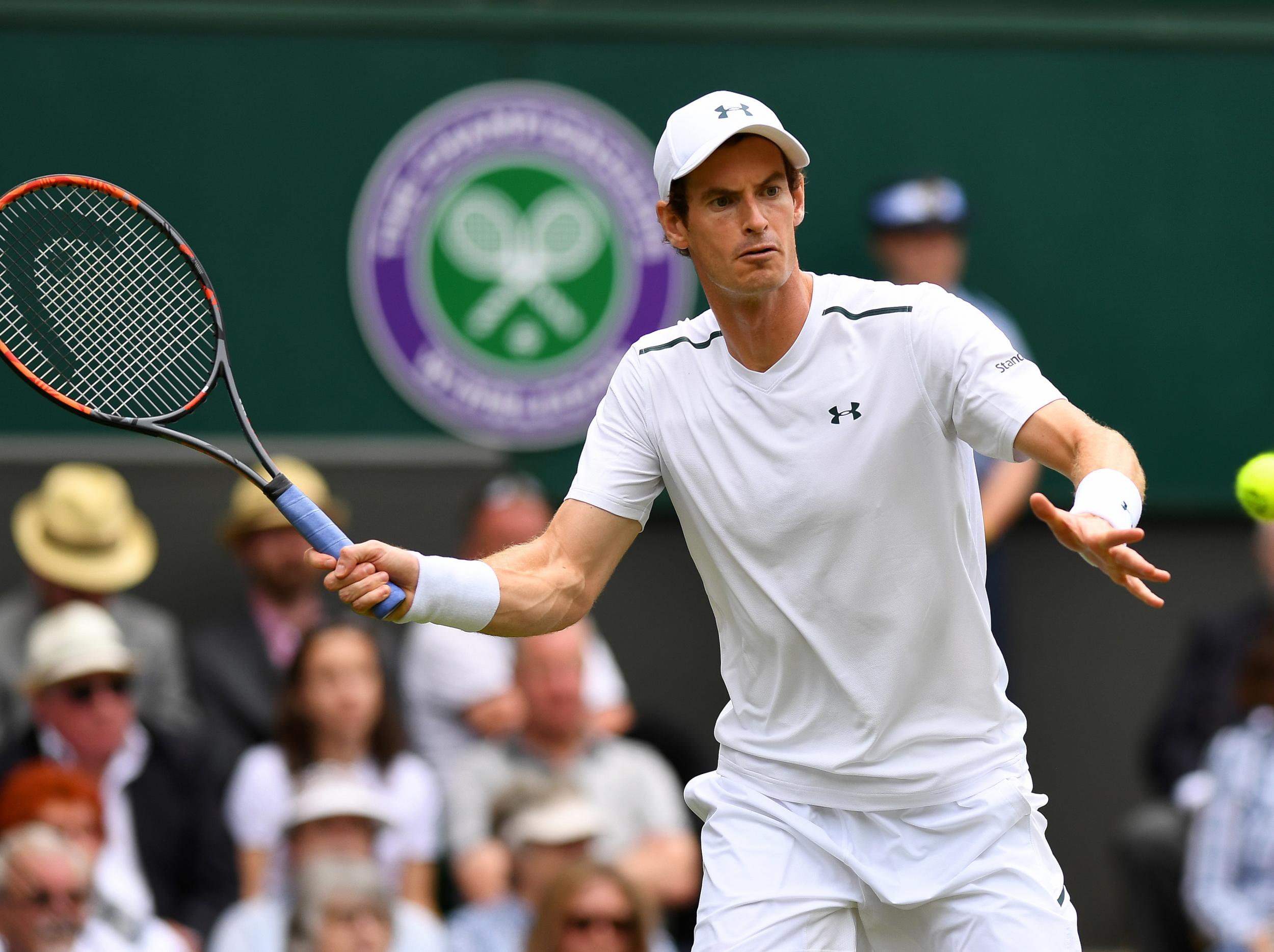 Murray in action on Centre Court against Bublik