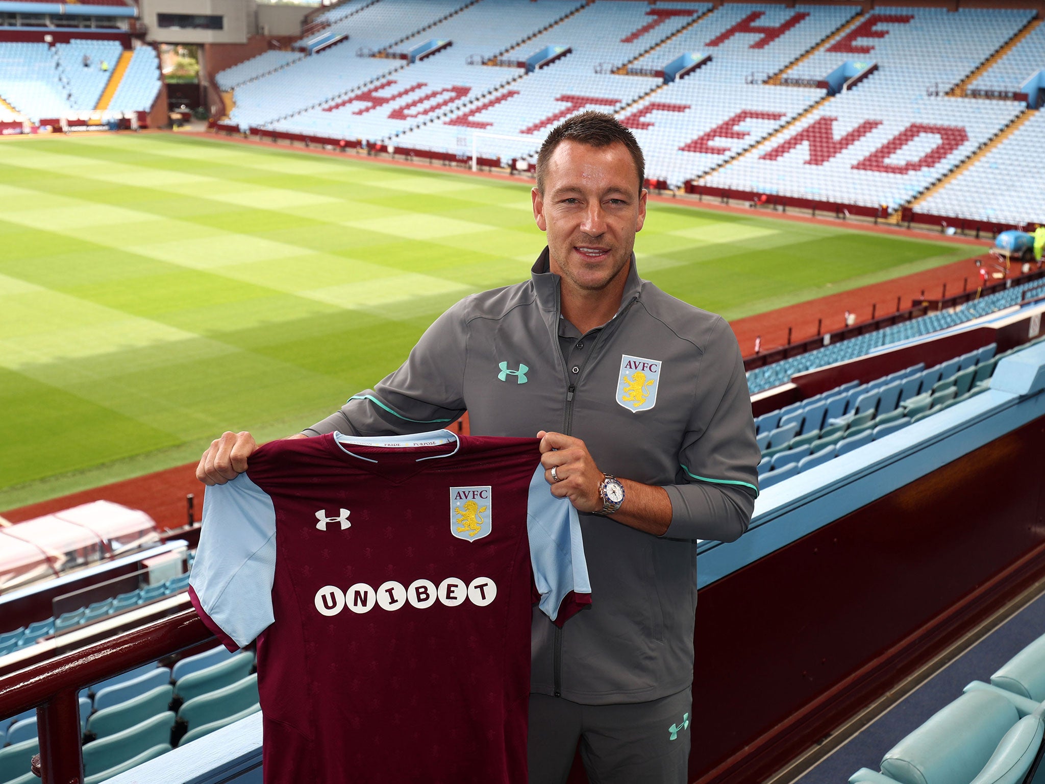 John Terry is unveiled as an Aston Villa player
