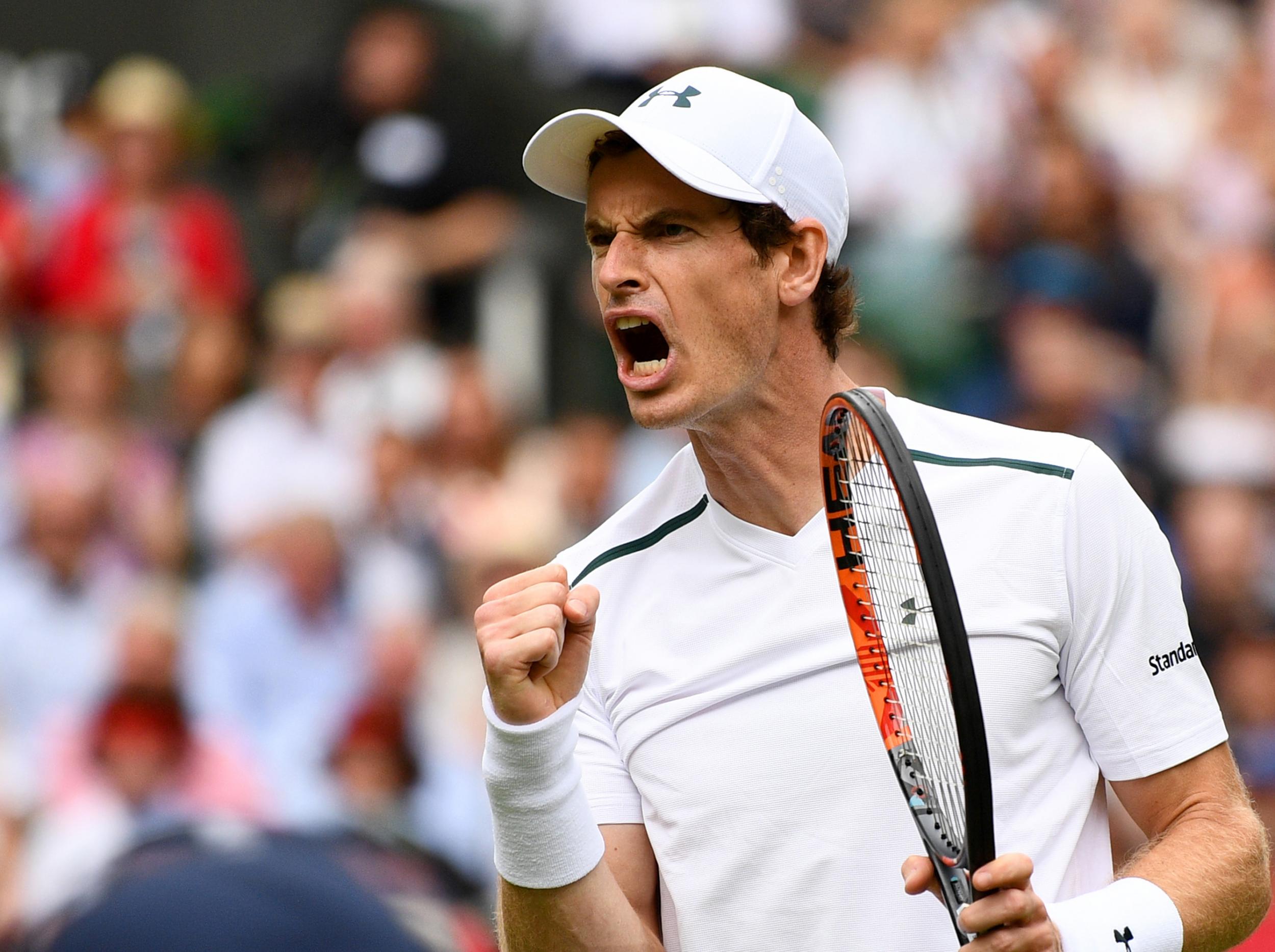 Murray celebrates on Centre Court (Getty )