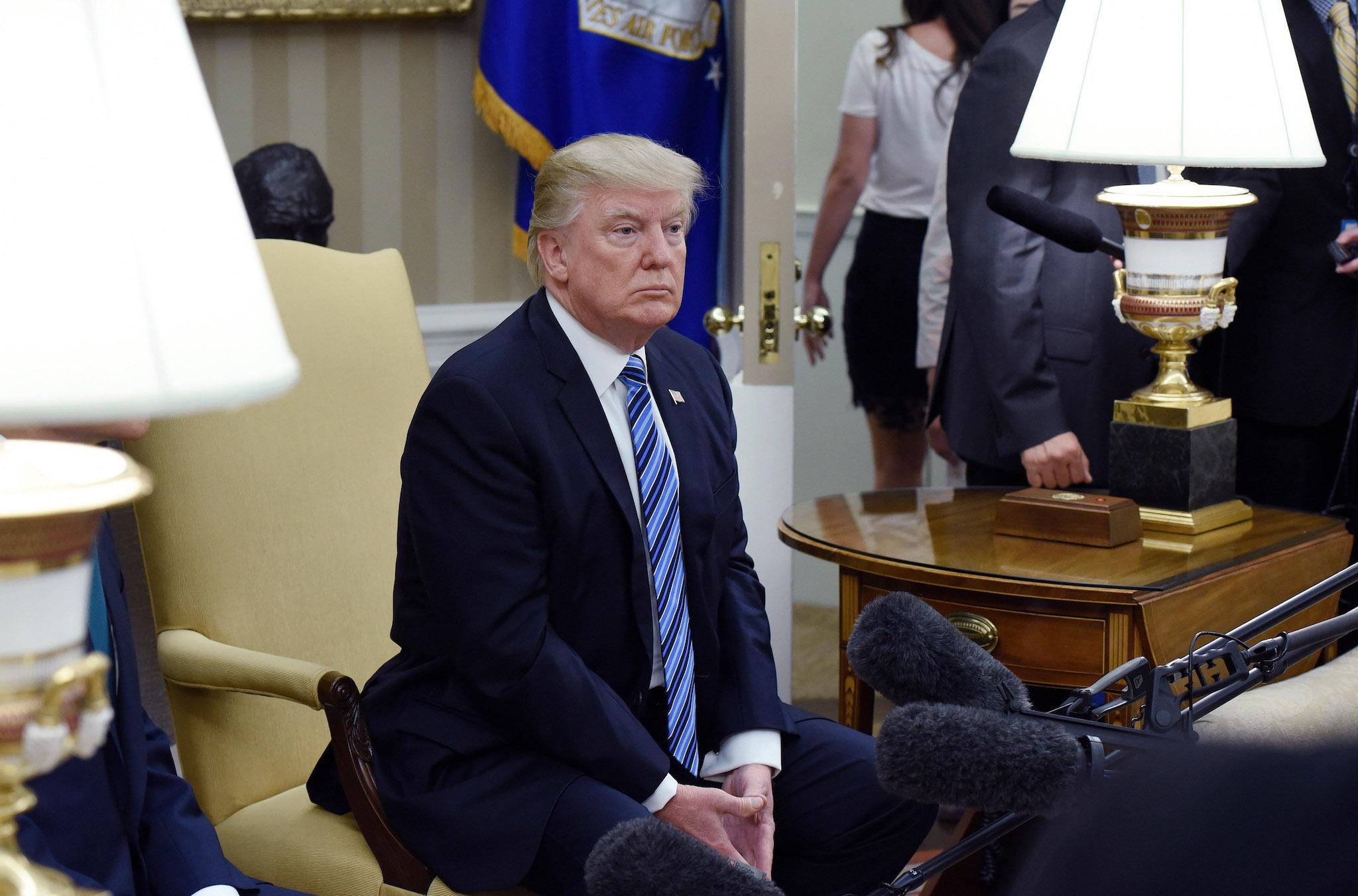 US President Donald Trump in in the Oval Office of the White House