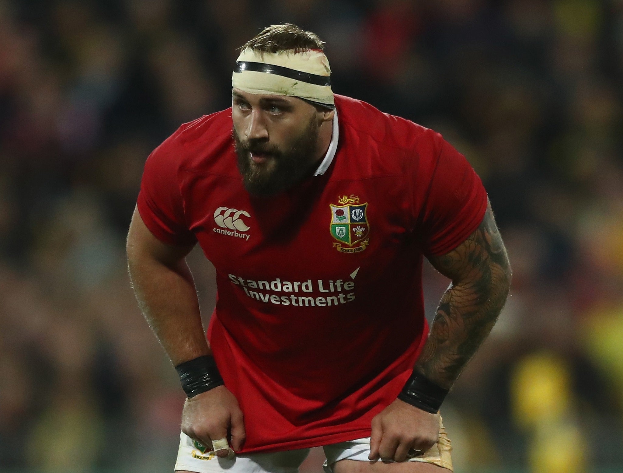 Joe Marler suffered a head injury in the win over the Chiefs but didn't leave the field for an HIA