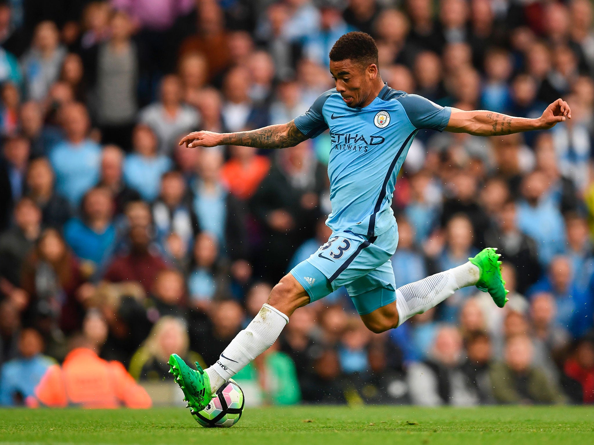 Gabriel Jesus in action for City
